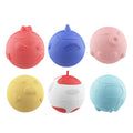 6-Pack 3D Reusable Water Balloons - Magnet-Free Silicone Splash Balls (Shark, Crab, Space Capsule, Robot, Seal, Octopus)