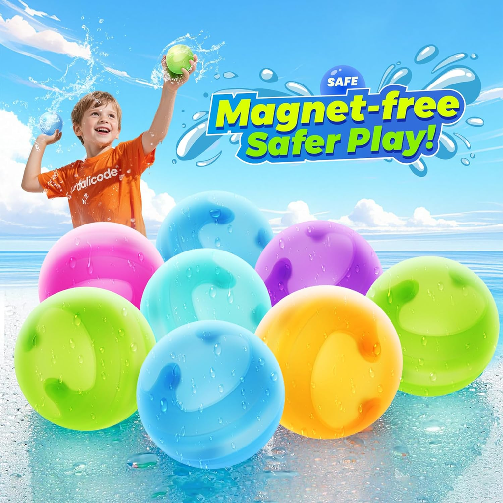 Reusable Water Balloons - Quick-Fill Silicone Splash Balls for Kids & Adults