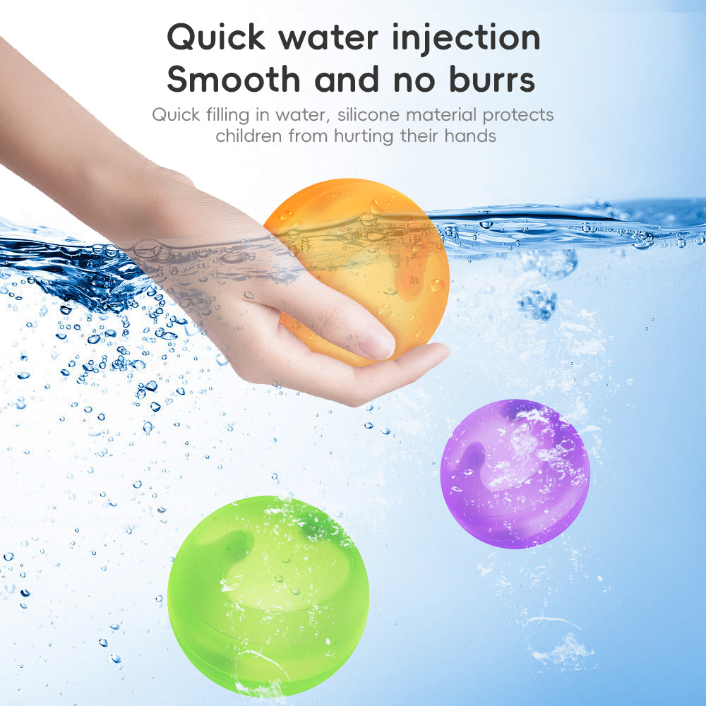 Reusable Water Balloons - Quick-Fill Silicone Splash Balls for Kids & Adults